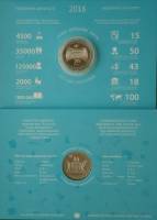 (189) Монета Украина 2016 год 2 гривны "Киевский экономический университет"  Нейзильбер  Буклет